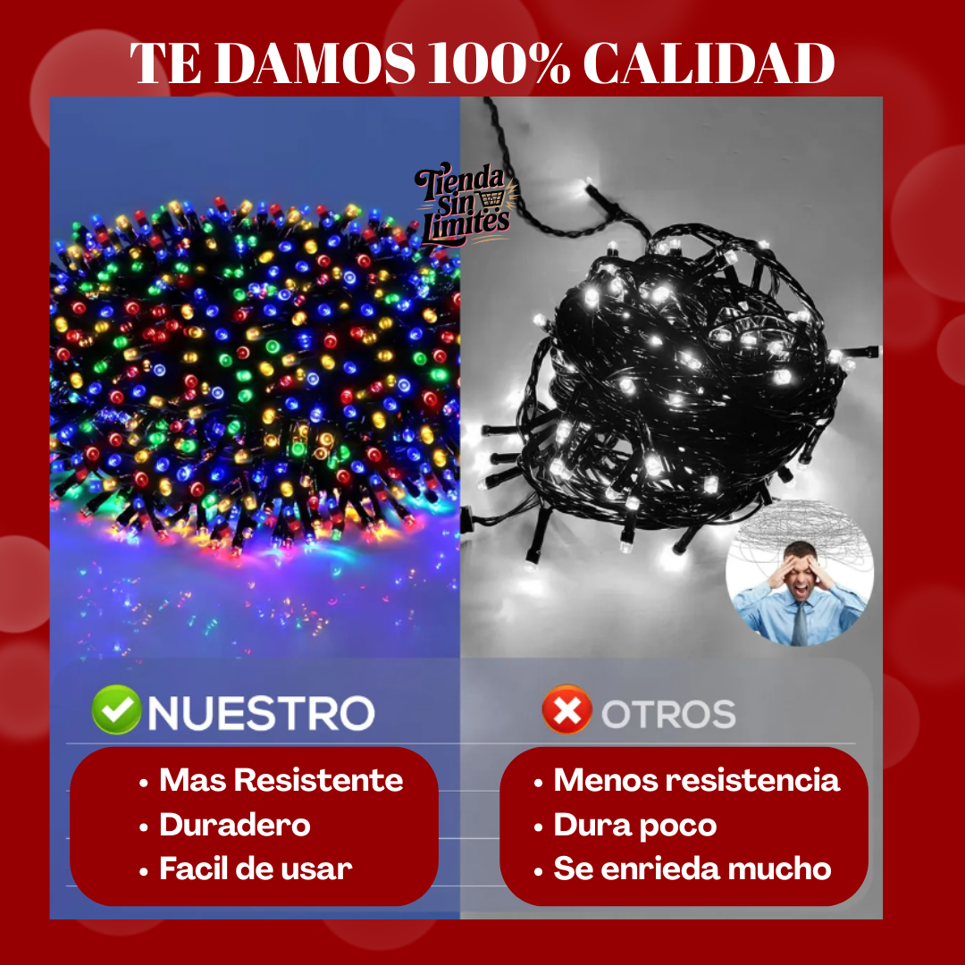 Luces Navideñas de 20m. Con Panel Solar / - ENVIOS GRATIS 💸🌲