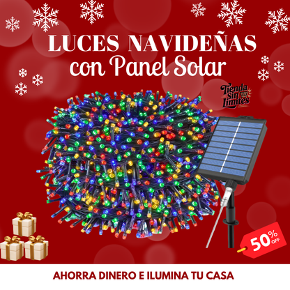 Luces Navideñas de 20m. Con Panel Solar / - ENVIOS GRATIS 💸🌲