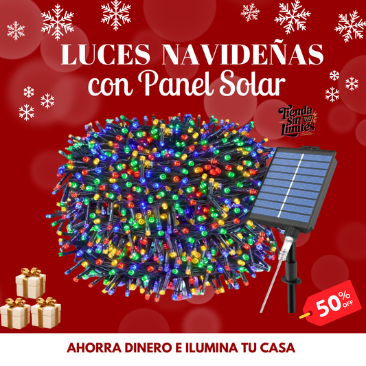 Luces Navideñas de 20m. Con Panel Solar / - ENVIOS GRATIS 💸🌲